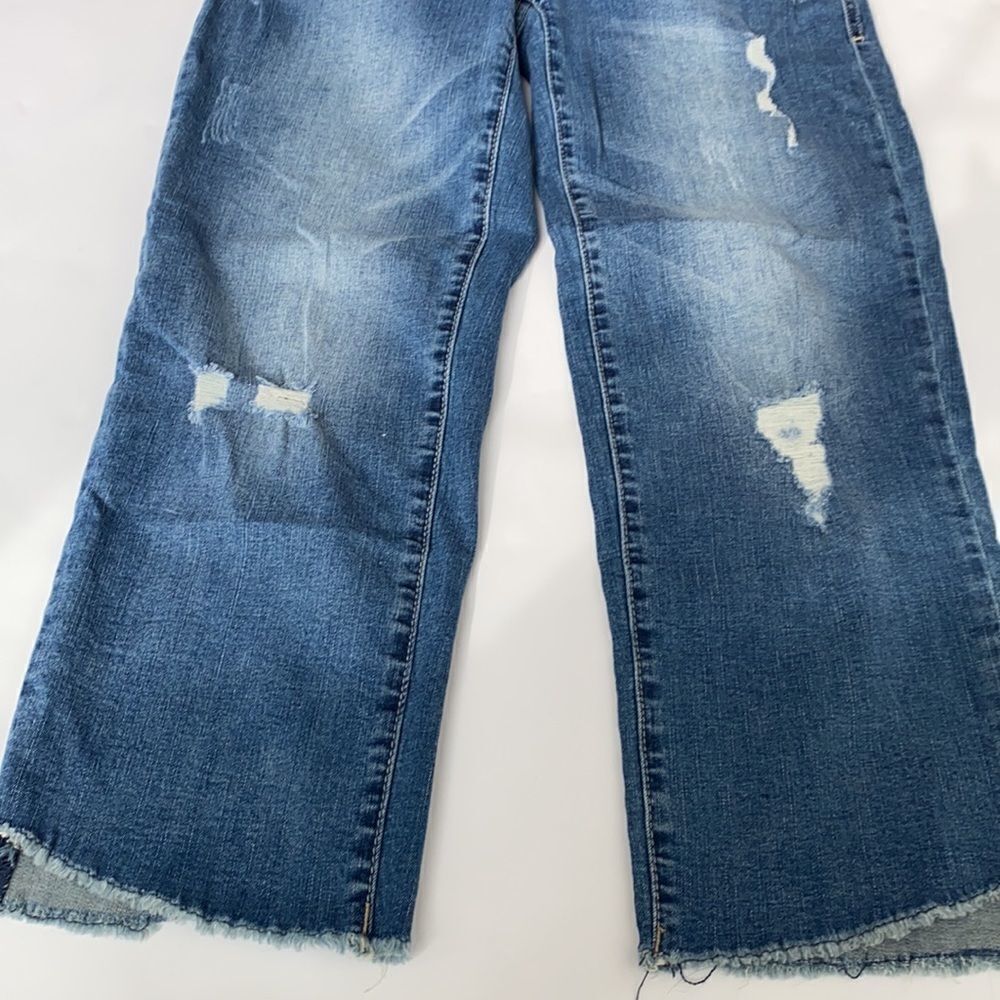 Seven 7 Ankle Straight Step Hem Distressed Stretch Mid -Rise‎ Jeans Blue 8 - Picture 3 of 16
